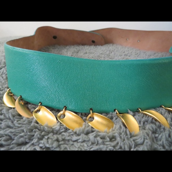 Donna Karan Accessories - Turquoise Belt with Gold accent pieces